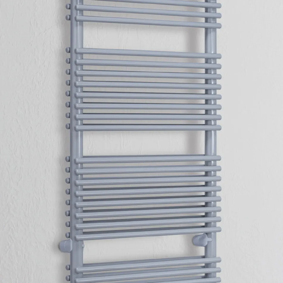 Scaldasalviette Misto in Acciaio Finitura Alluminio Made in Italy - Brioches Viadurini