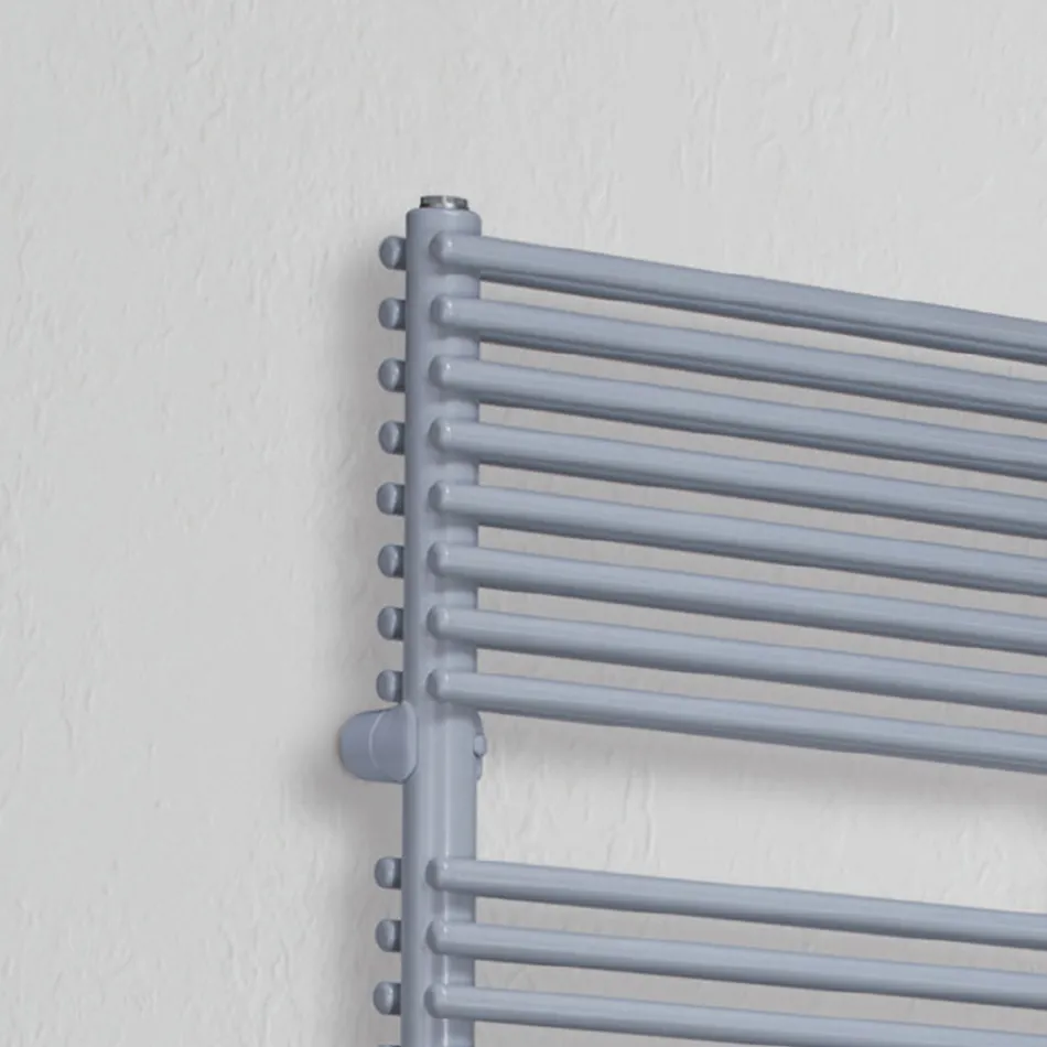 Scaldasalviette Misto in Acciaio Finitura Alluminio Made in Italy - Brioches Viadurini