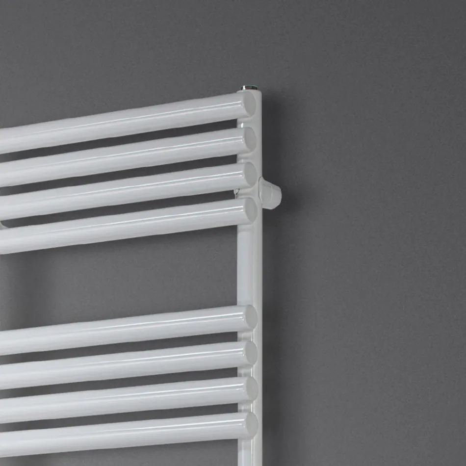 Scaldasalviette Misto in Acciaio Finitura Bianco Puro Made in Italy - Limone Viadurini