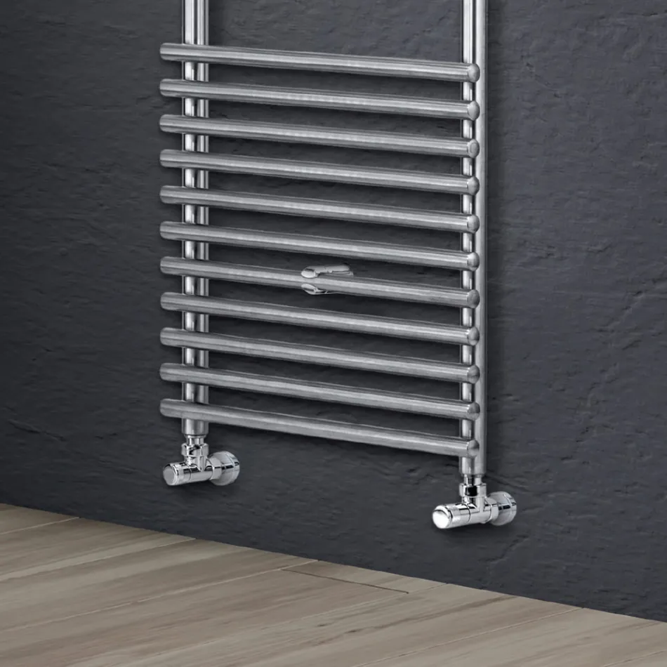 Scaldasalviette Misto in Acciaio Finitura Satin Made in Italy - Buccia Viadurini
