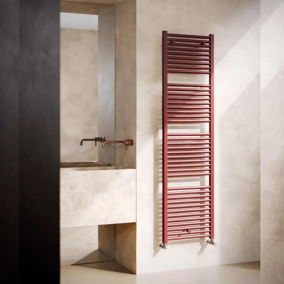 Scaldasalviette Singolo Idraulico in Acciaio al Carbonio Ruggine Made in Italy - Alan Viadurini