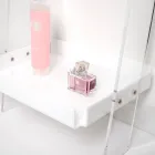 Scaletta Porta Asciugamani in Plexiglass Bianco Made in Italy - Jamira Viadurini