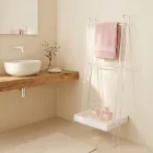 Scaletta Porta Asciugamani in Plexiglass Bianco Made in Italy - Jamira Viadurini