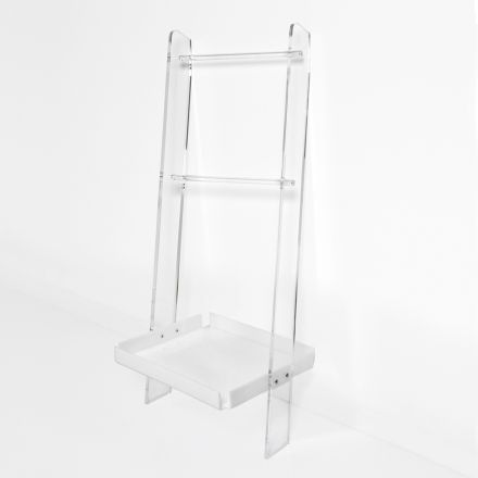 Scaletta Porta Asciugamani in Plexiglass Bianco Made in Italy - Jamira Viadurini