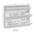 Scarpiera Bianca o Antracite 3 Ante Legno Sostenibile Design - Emanuelito Viadurini