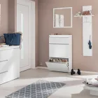 Scarpiera Bianca o Antracite 3 Ante Legno Sostenibile Design - Emanuelito Viadurini