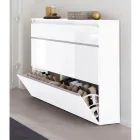 Scarpiera Bianca o Antracite 3 Ante Legno Sostenibile Design - Emanuelito Viadurini