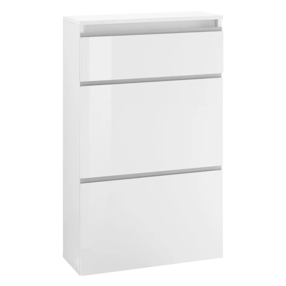 Scarpiera Bianca o Antracite 3 Ante Legno Sostenibile Design - Emanuelito Viadurini