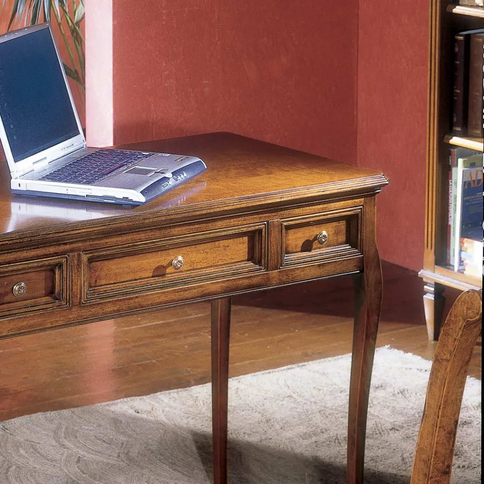 Scrittoio con 3 Cassetti in Legno Bassano Francia Made in Italy - Adon Viadurini