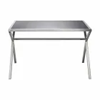 Scrittoio di design in acciaio e vetro nero lucido L120xH75cm Millon Viadurini