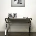 Scrittoio di design in acciaio e vetro nero lucido L120xH75cm Millon Viadurini