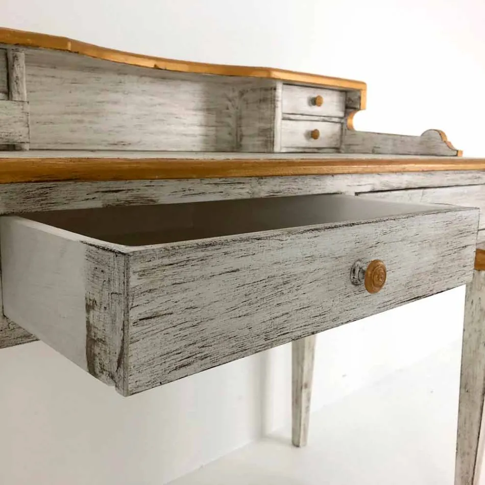 Scrittoio Fatto a Mano in Legno Massello con 4 Cassetti Made in Italy - Amela Viadurini