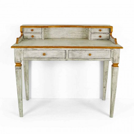 Scrittoio Fatto a Mano in Legno Massello con 4 Cassetti Made in Italy - Amela Viadurini