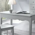 Scrittoio in Pioppo Massiccio Laccato Bianco Made in Italy - Liber Viadurini