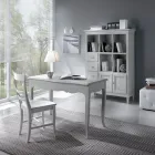 Scrittoio in Pioppo Massiccio Laccato Bianco Made in Italy - Liber Viadurini