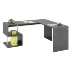 Scrivania Angolare Moderna Legno Bianco Lucido o Ardesia Design - Michel Viadurini