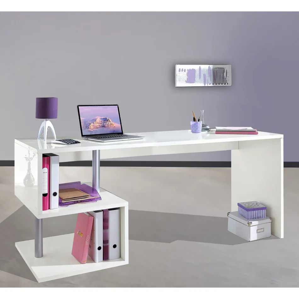 Scrivania Bianca o Ardesia in Legno di Design Italiano 3 Misure - Michel Viadurini