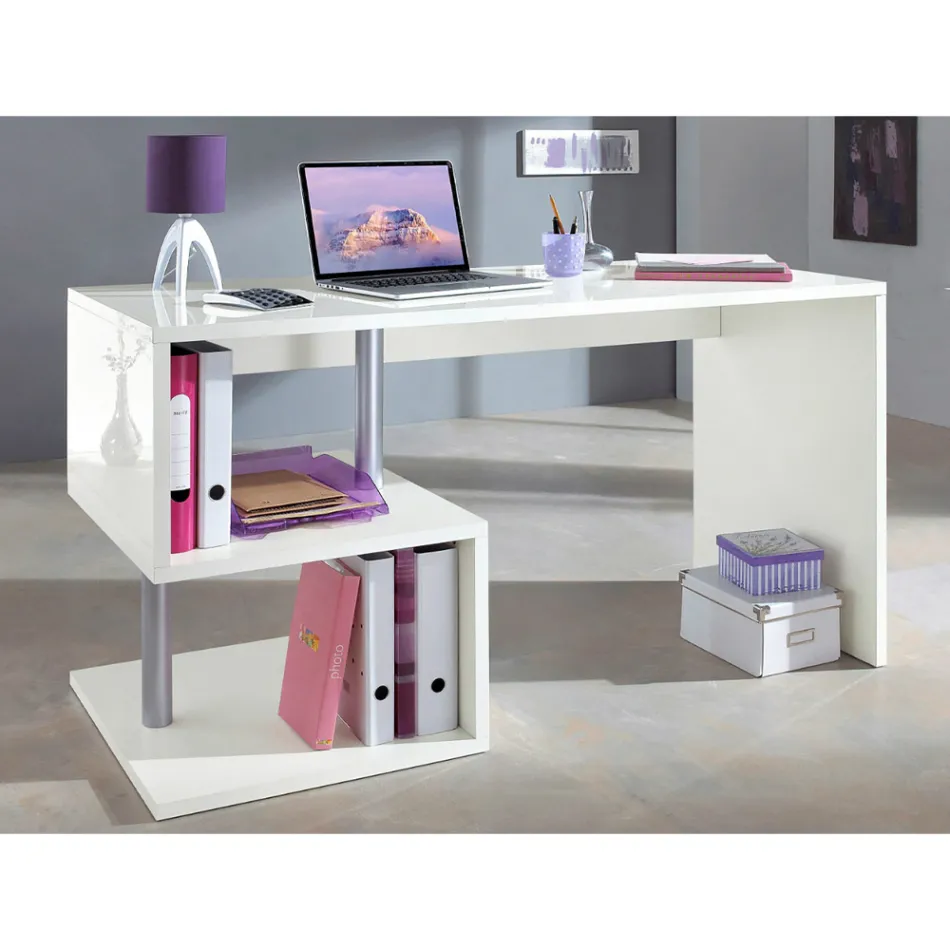 Scrivania Bianca o Ardesia in Legno di Design Italiano 3 Misure - Michel Viadurini
