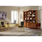 Scrivania Classica 5 Cassetti in Legno e Ecopelle Made in Italy - Commodo Viadurini