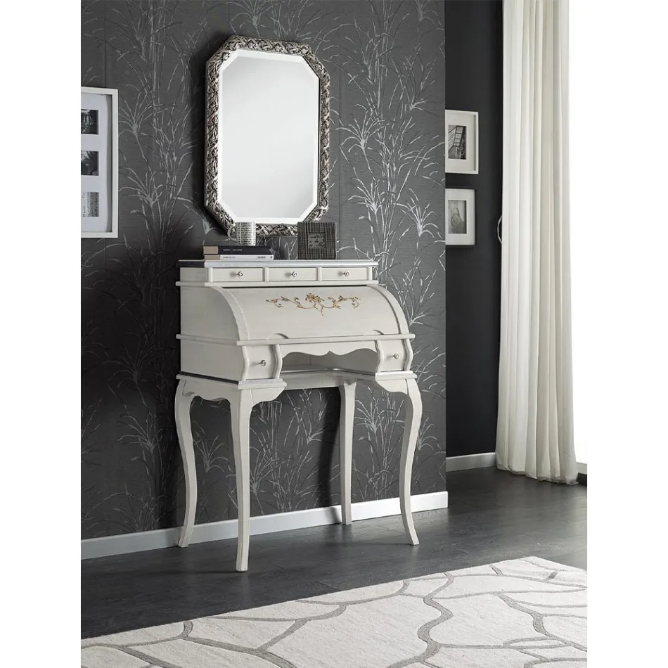 Scrivania Classica 5 Cassetti in Legno e Intarsi Made in Italy - Hastings Viadurini