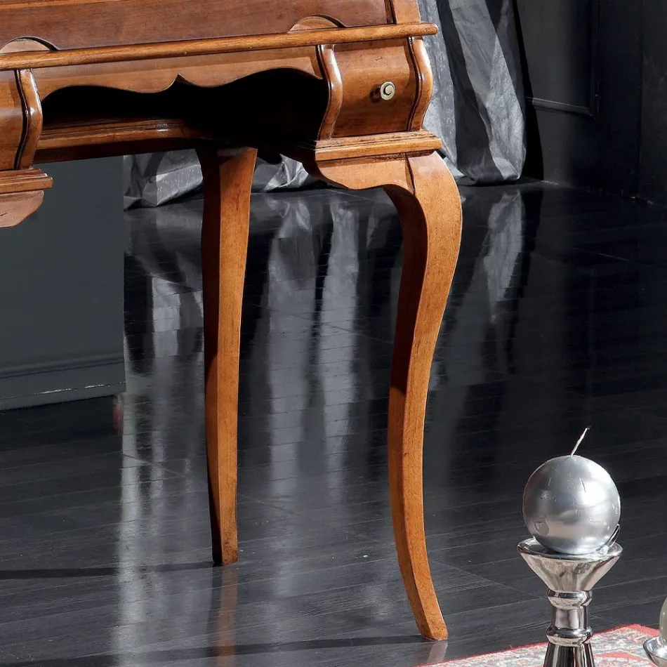 Scrivania Classica 5 Cassetti in Legno e Intarsi Made in Italy - Hastings Viadurini