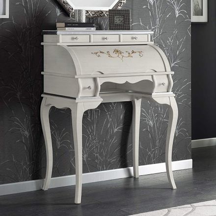 Scrivania Classica 5 Cassetti in Legno e Intarsi Made in Italy - Hastings Viadurini