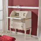 Scrivania Classica in Legno con Ribalta e Cassetti Made in Italy - Elegant Viadurini