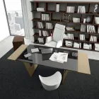 Scrivania con piano in vetro Andrea Stramigioli - Frafalla Viadurini