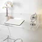 Scrivania da Parete in Plexiglass dal Design Essenziale Made in Italy - Otilia Viadurini