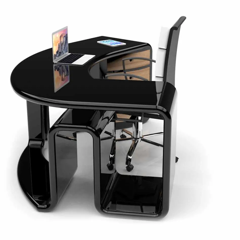 Scrivania da ufficio di design con cassetti fatta in Italia, Milazzo Viadurini