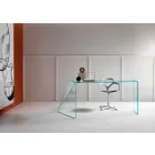 Scrivania da Ufficio di Design Moderno Vetro Extrachiaro Made in Italy – Rosalia Viadurini