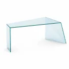 Scrivania da Ufficio di Design Moderno Vetro Extrachiaro Made in Italy – Rosalia Viadurini