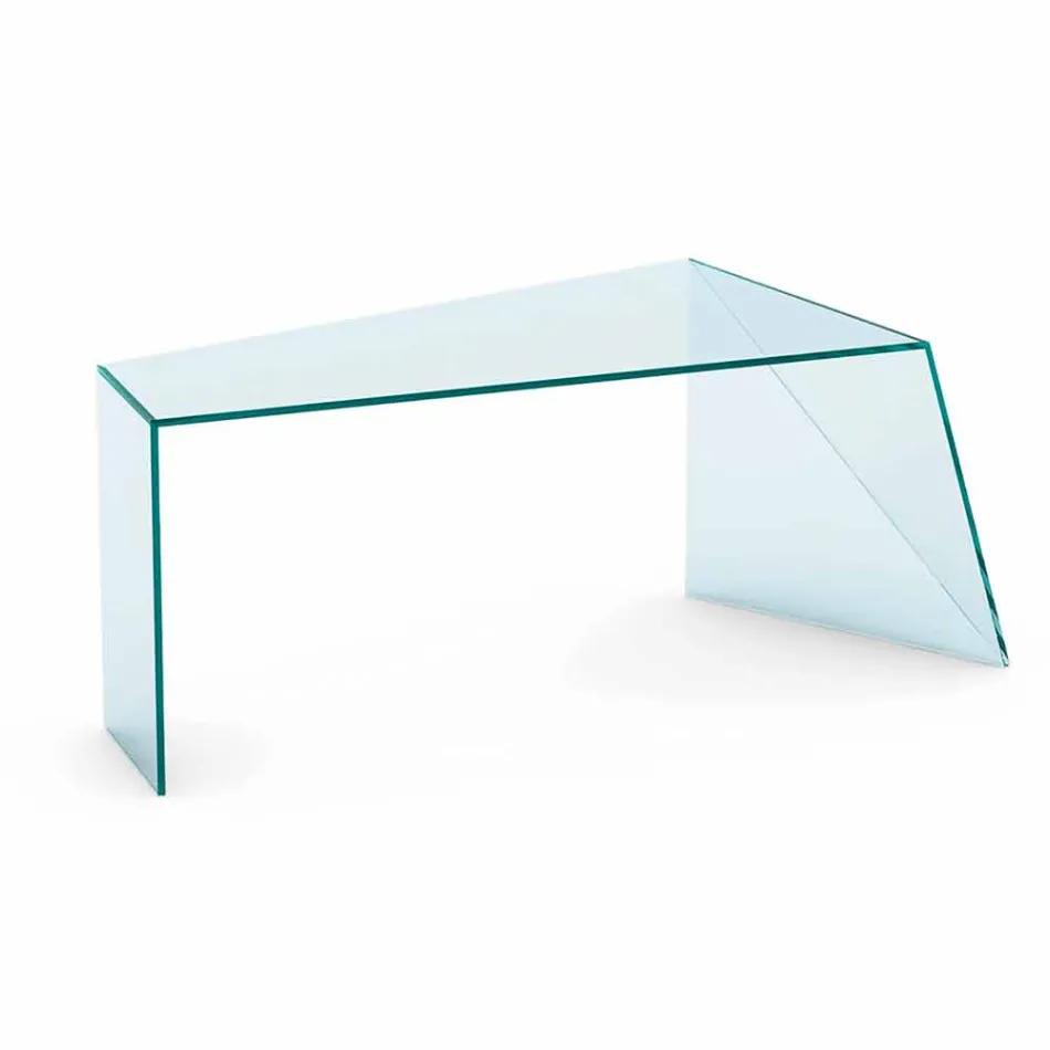 Scrivania da Ufficio di Design Moderno Vetro Extrachiaro Made in Italy – Rosalia Viadurini