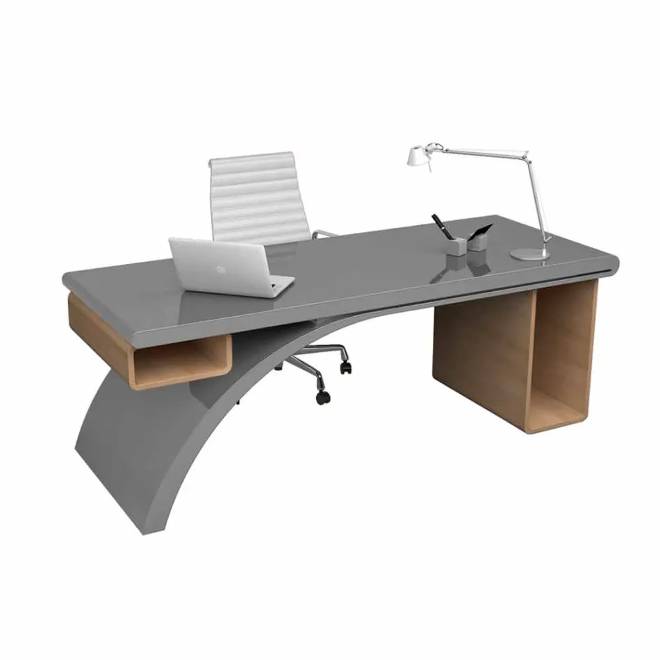 Scrivania da ufficio in legno e Adamantx® Bridge, made in Italy Viadurini