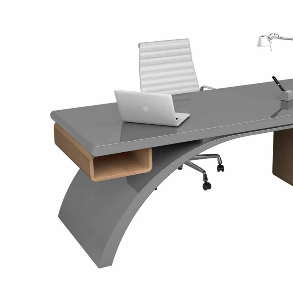 Scrivania da ufficio in legno e Adamantx® Bridge, made in Italy Viadurini
