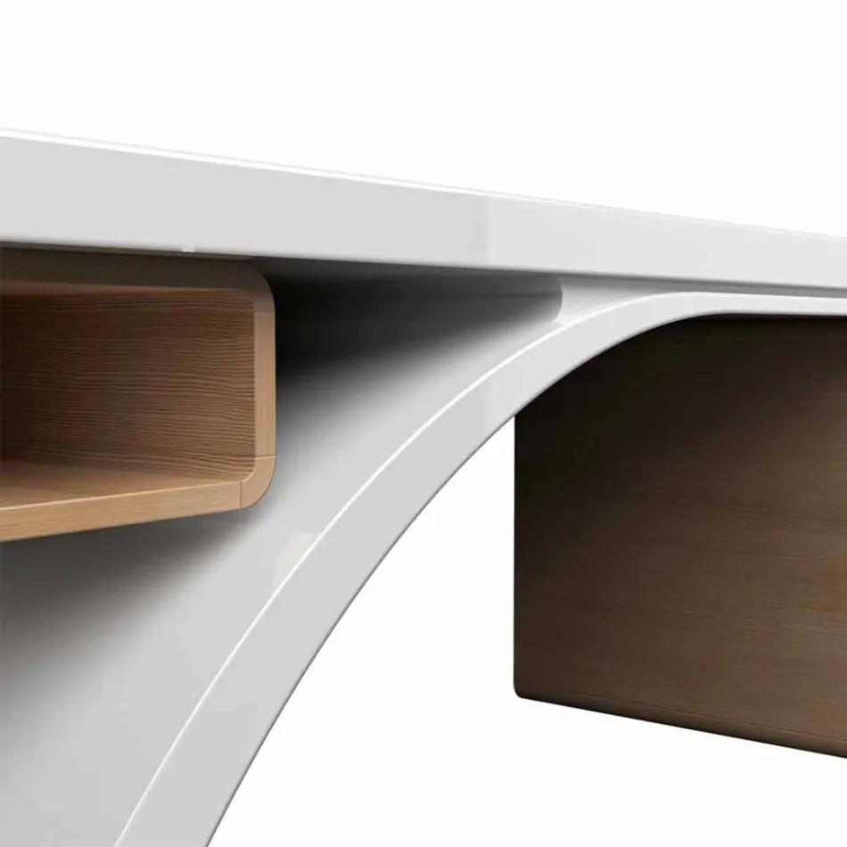 Scrivania da ufficio in legno e Adamantx® Bridge, made in Italy Viadurini