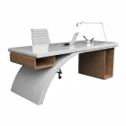 Scrivania da ufficio in legno e Adamantx® Bridge, made in Italy Viadurini