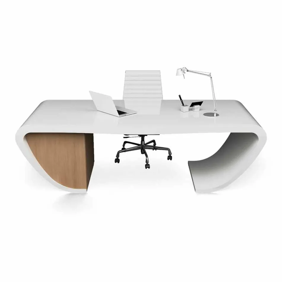 Scrivania di moderno design da ufficio prodotta in Italia, Miranda Viadurini