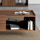 Scrivania direzionale in vetro con mobile integrato - Serio Viadurini