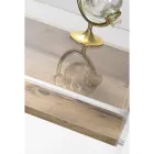 Scrivania in Plexiglass Trasparente con Ripiano in Legno di Design - Carducci Viadurini