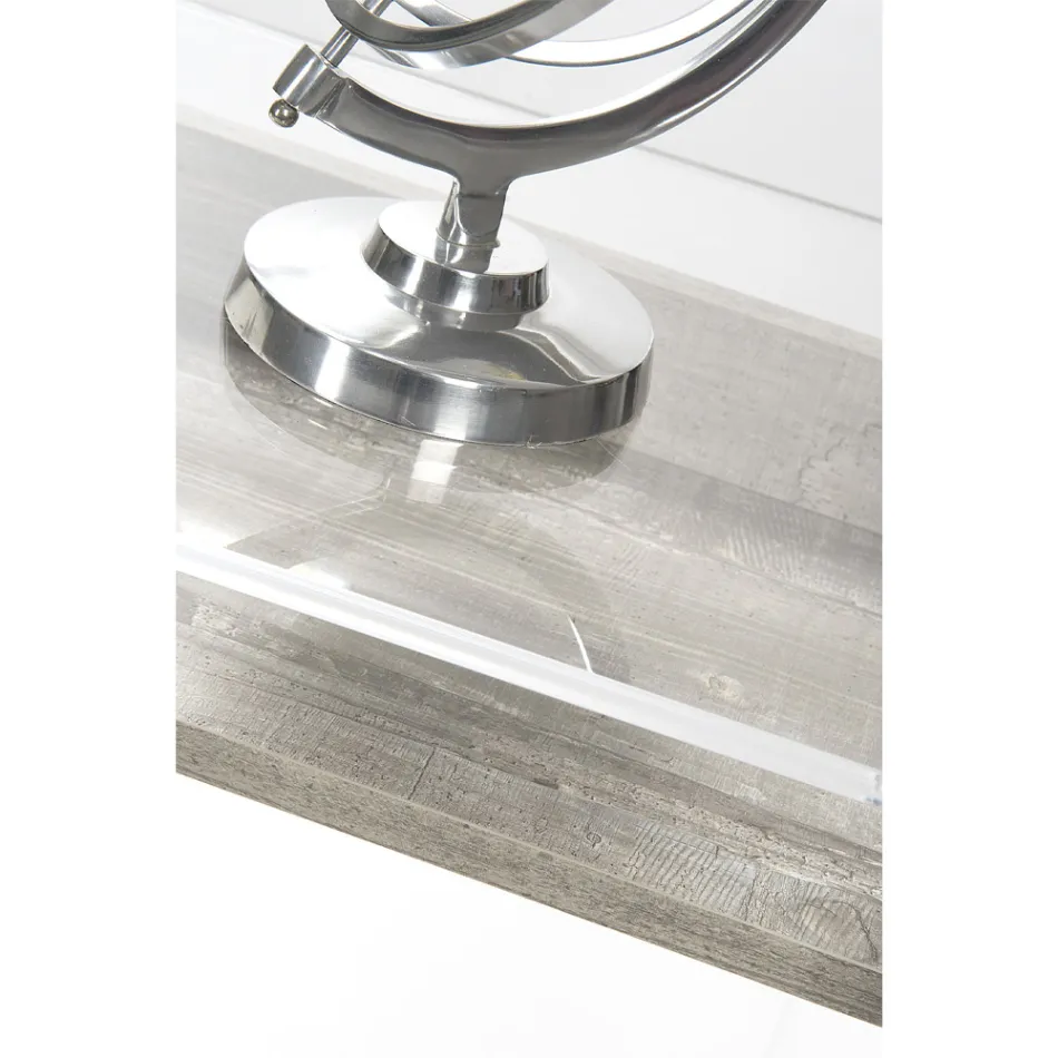 Scrivania in Plexiglass Trasparente con Ripiano in Legno di Design - Carducci Viadurini