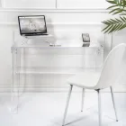 Scrivania in Plexiglass Trasparente Design Moderno Made in Italy - Vichy Viadurini