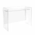 Scrivania moderna in plexiglass trasparente prodotta in Italia, Barga Viadurini