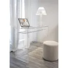 Scrivania moderna in plexiglass trasparente prodotta in Italia, Barga Viadurini