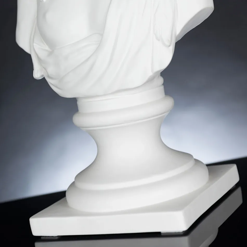 Scultura in ceramica artigianale Bianca 100% Made in Italy Fabas 1 Viadurini