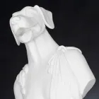 Scultura in ceramica artigianale Bianca 100% Made in Italy Fabas 1 Viadurini