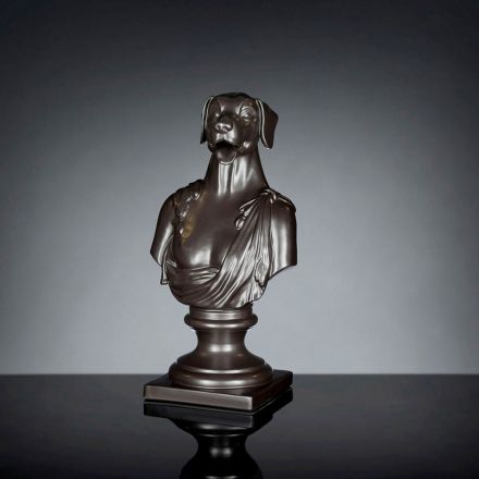 Scultura in ceramica artigianale Nera 100% Made in Italy Fabas 2 Viadurini