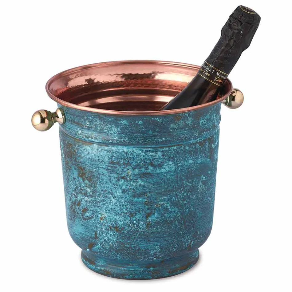 Secchiello Porta Ghiaccio Vino Design in Rame Lucido o Verde 20 cm - Gennarino Viadurini
