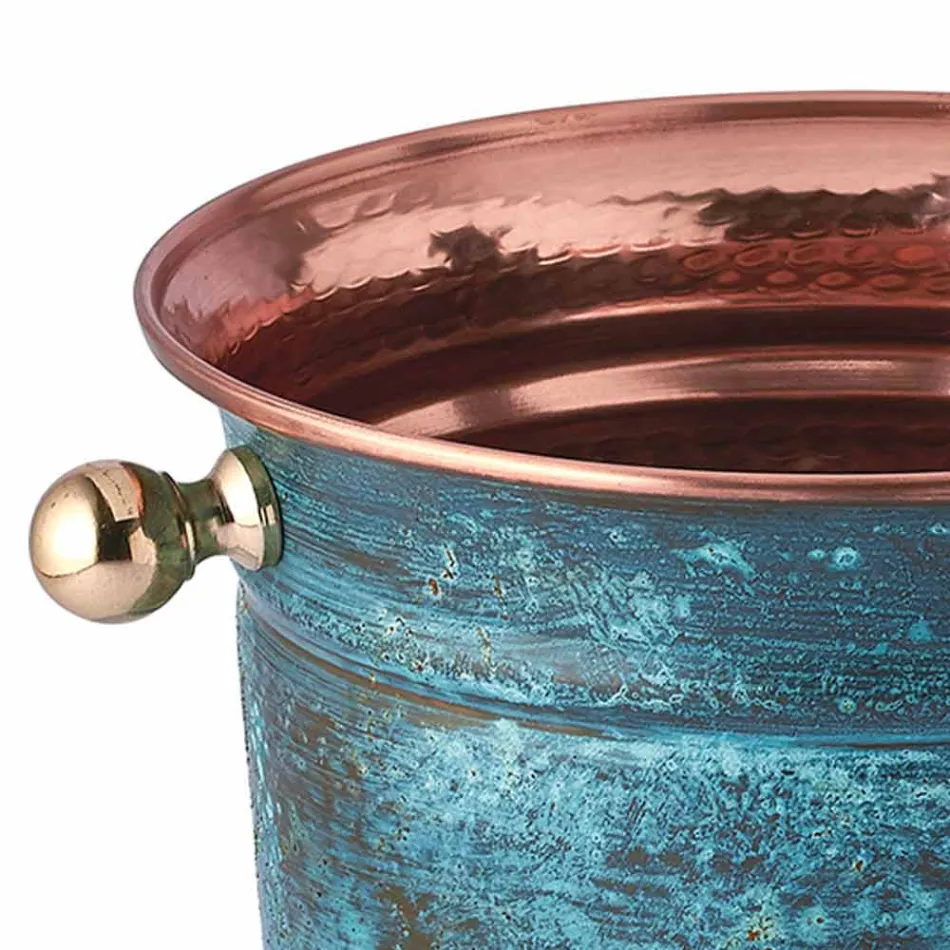 Secchiello Porta Ghiaccio Vino Design in Rame Lucido o Verde 20 cm - Gennarino Viadurini