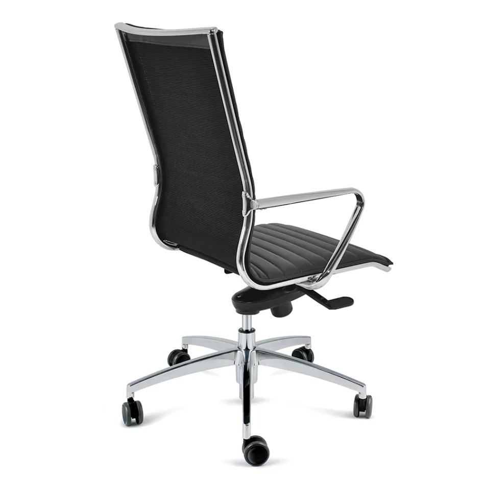 Sedia Alta da Ufficio con Ruote e Cuscino Ergonomico e Girevole - Filanna Viadurini